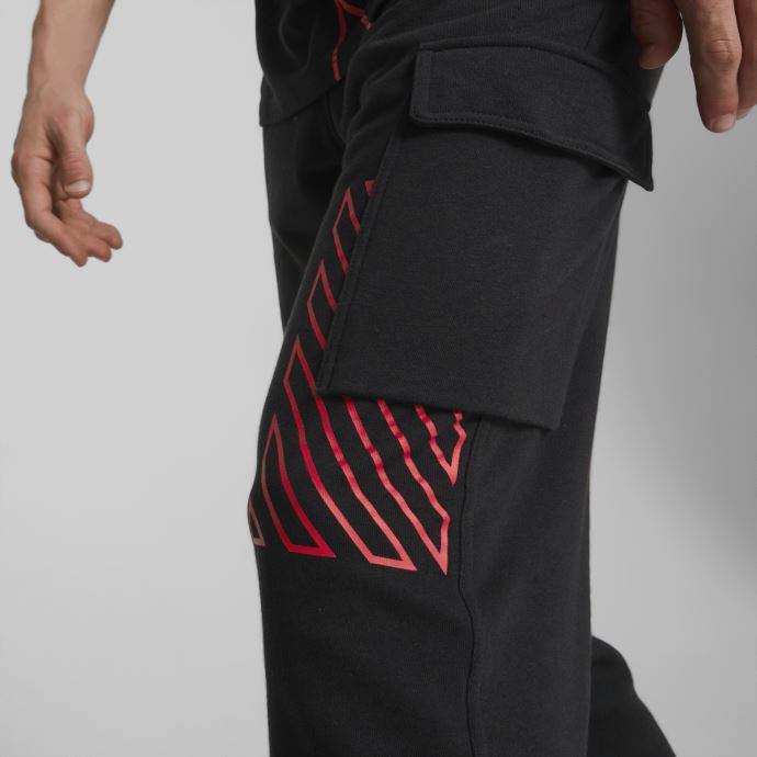 Puma Canada Noir-tango Rouge Manchester City F.c. Pantalons De Survêtement Ftblculture Hommes
