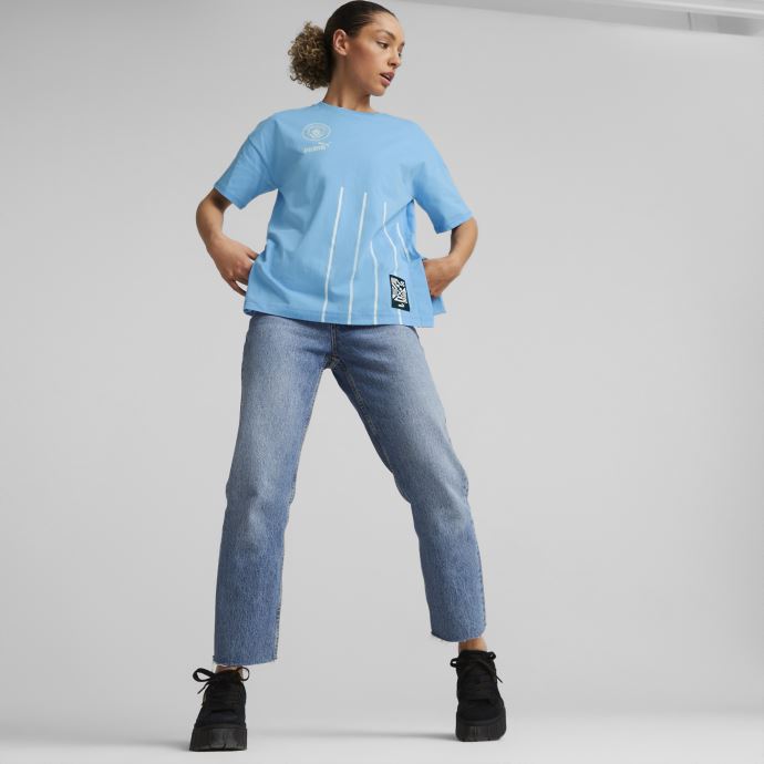 Manchester City F.c. Ftblculture Tee Women Team Bleu Clair-blanc Puma Canada
