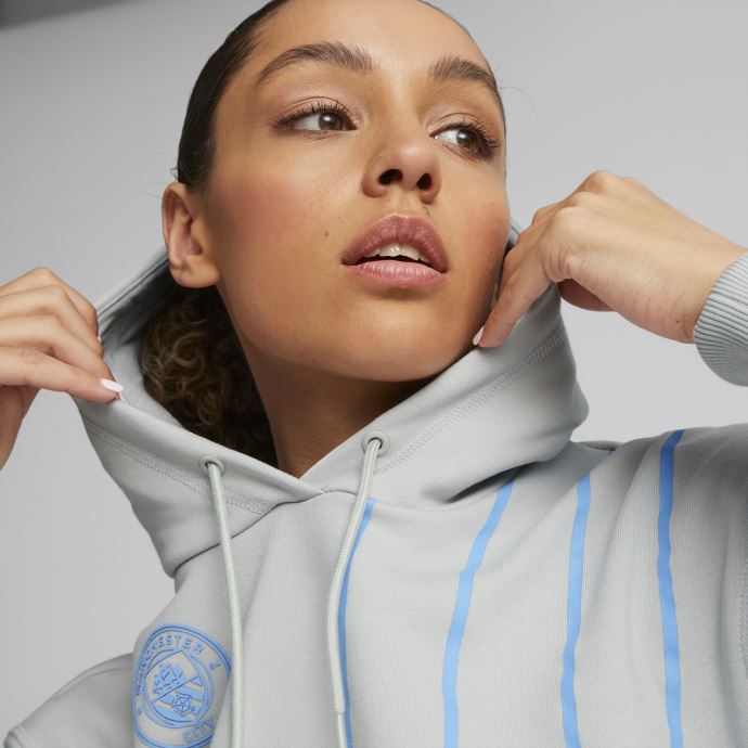 Manchester City F.c. Sweat à Capuche Ftblculture Femme Grey Violet-team Light Blue Puma Canada
