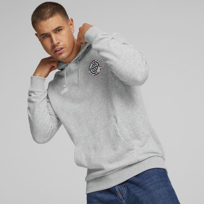 Puma Canada Gris Clair Chiné-blanc Ftblcore Fan Sweat à Capuche Pour Homme
