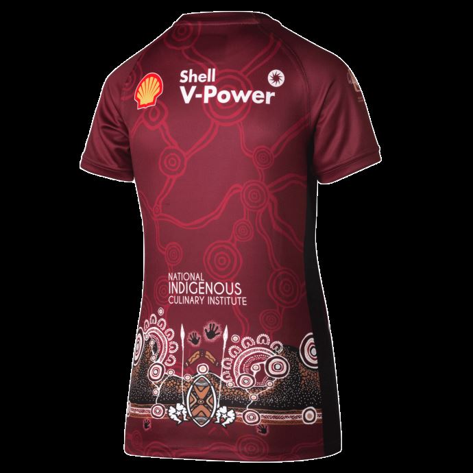 Puma Canada Queensland Maroons Indigène Réplique Maillot D'entraînement Pour Femme Betterave Rouge-- Indigène
