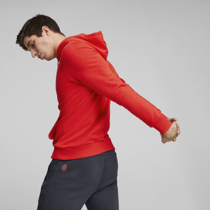 Puma Canada Rouge-blanc C.d. Guadalajara Football Ftblcore Sweat à Capuche Pour Hommes