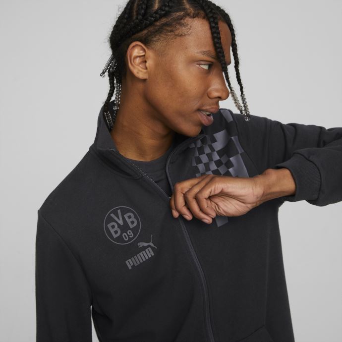 Puma Canada Black-asphalt Borussia Dortmund Ftblculture Veste De Survêtement Hommes
