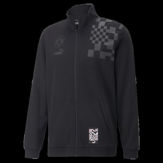 Puma Canada Black-asphalt Borussia Dortmund Ftblculture Veste De Survêtement Hommes
