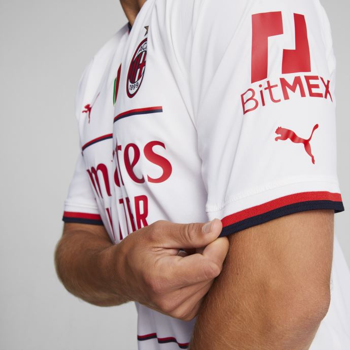 Blanc-tango Rouge A.c. Maillot Milan Away 22-23 Authentique Avec Scudetto Hommes Puma Canada