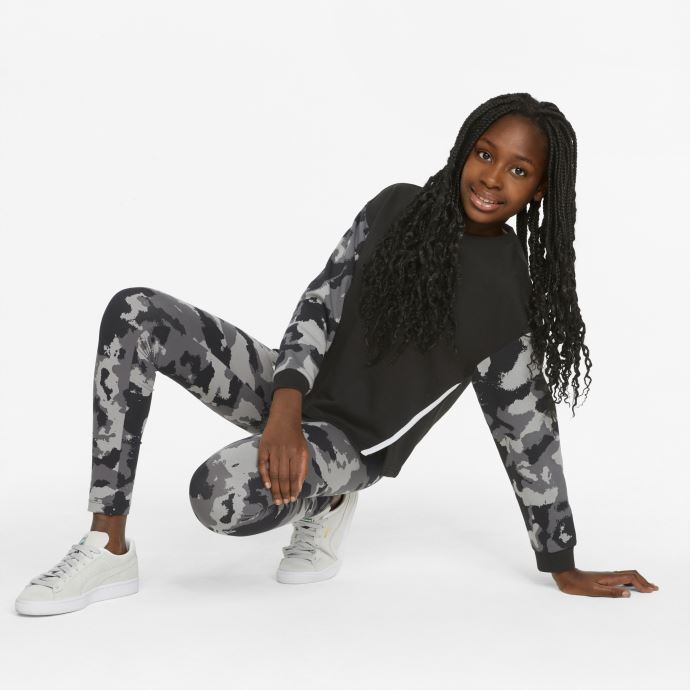 Puma Canada Alpha Leggings Pour Jeunes Imprimés Noir-aop
