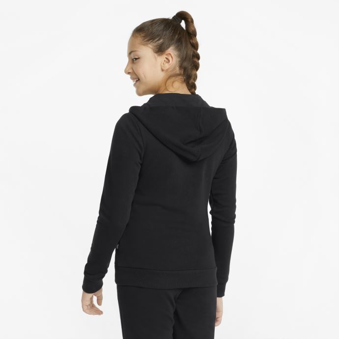 Chandail à Capuchon Et Fermeture éclair Intégral Logo Puma Canada Essentials+ Noir Pour Jeune