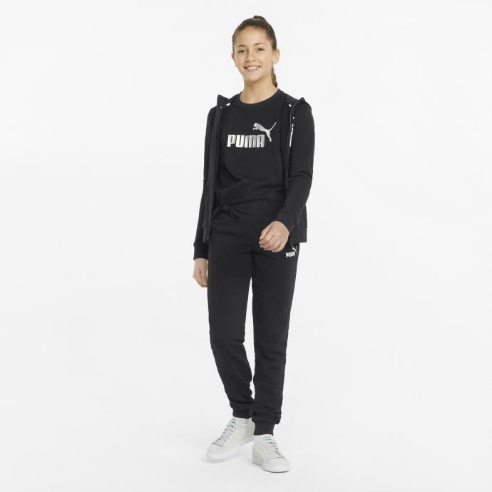 Chandail à Capuchon Et Fermeture éclair Intégral Logo Puma Canada Essentials+ Noir Pour Jeune
