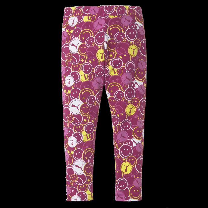 Puma Canada X Smileyworld Leggings Imprimés Pour Enfants Festival Fuchsia-aop
