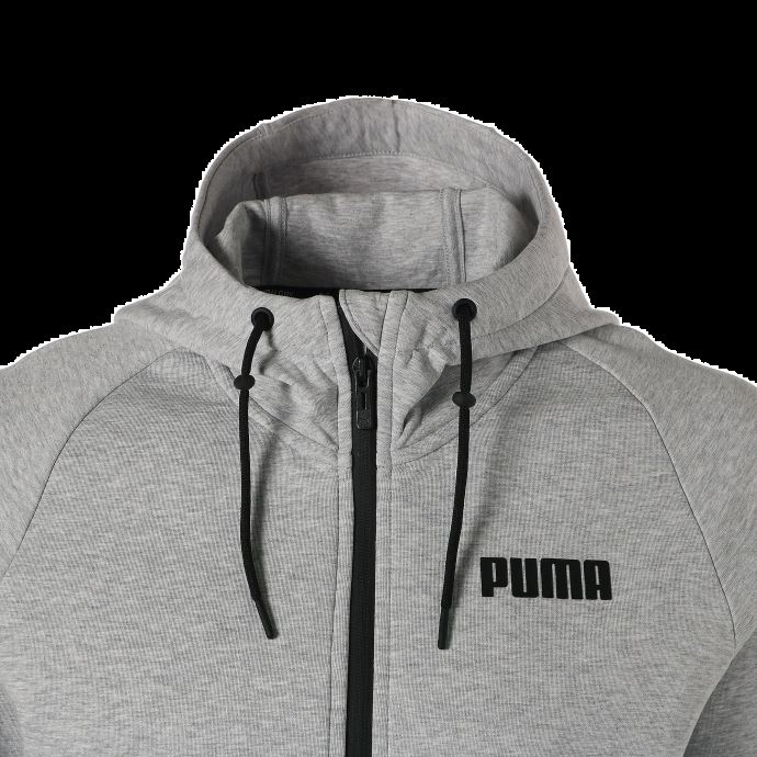 Spacer Sweat à Capuche Entièrement Zippé Hommes Puma Canada Gris Clair Chiné
