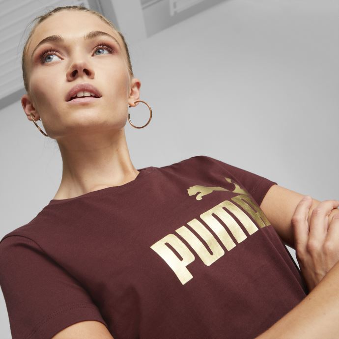 T-shirt Essentials+ Aubergine Logo Métallique Pour Femme Puma Canada