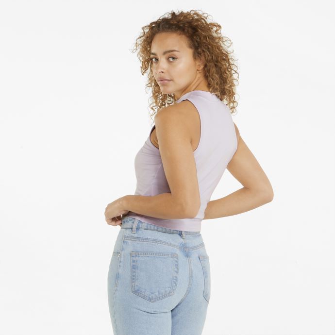 Débardeur Essentials Col Haut Femme Puma Canada Brouillard Lavande