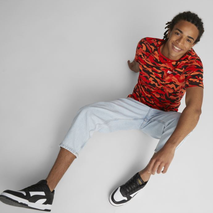T-shirt Puma Canada Ess+ Camo Imprimé Rouge Brûlé Pour Homme