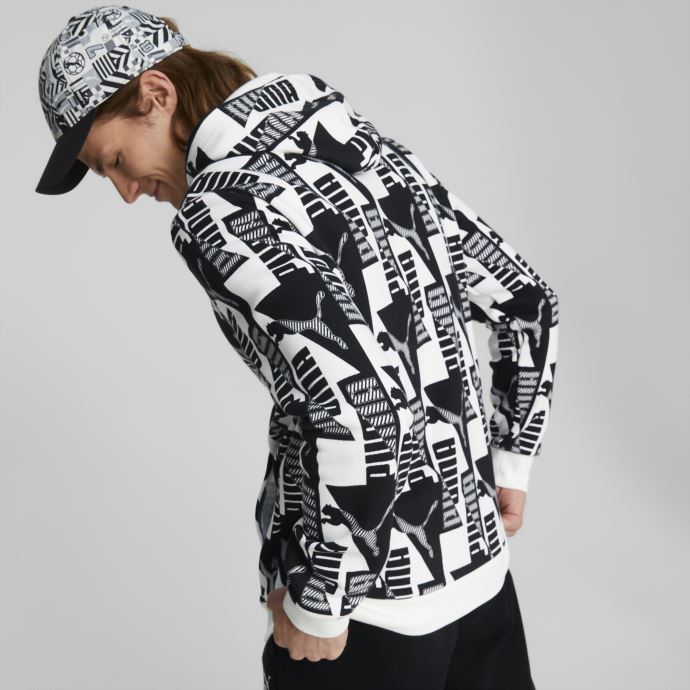 Puma Canada Sweat à Capuche Imprimé Power Blanc Hommes