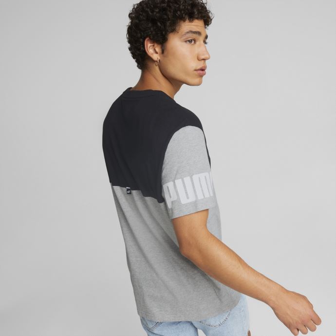 Puma Canada T-shirt Colorblock Heather Power Gris Clair Hommes
