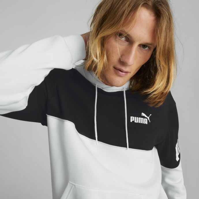 Sweat à Capuche Power Colorblock Homme Puma Canada Blanc