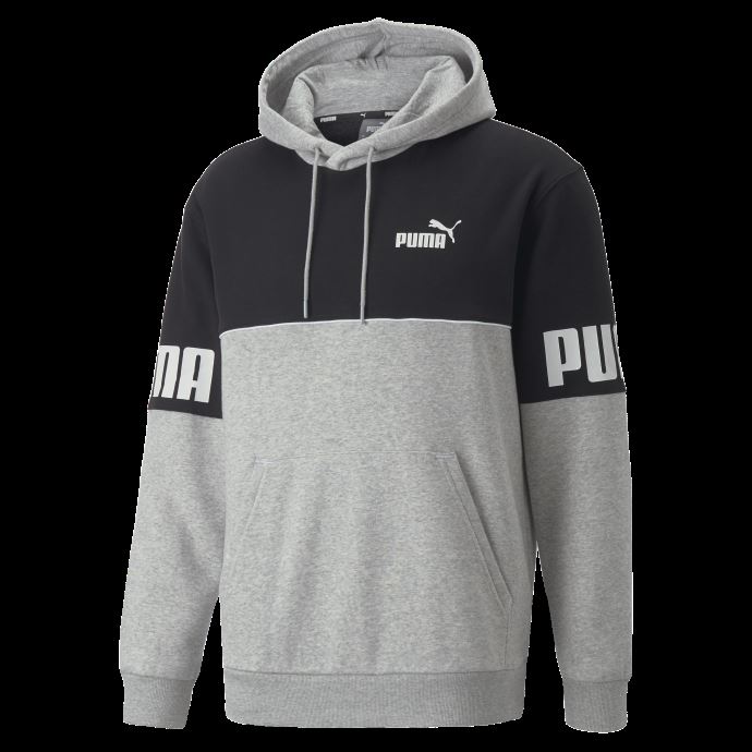 Sweat à Capuche Power Colourblock Pour Hommes Gris Clair Chiné Puma Canada
