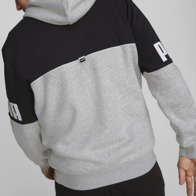 Puma Canada Sweat à Capuche Colorblock Heather Power Gris Clair Hommes