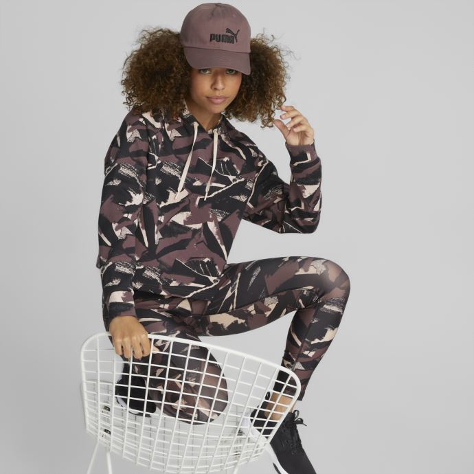 Sweat à Capuche Imprimé Sport Moderne Femme Puma Canada Prune Poussiéreux