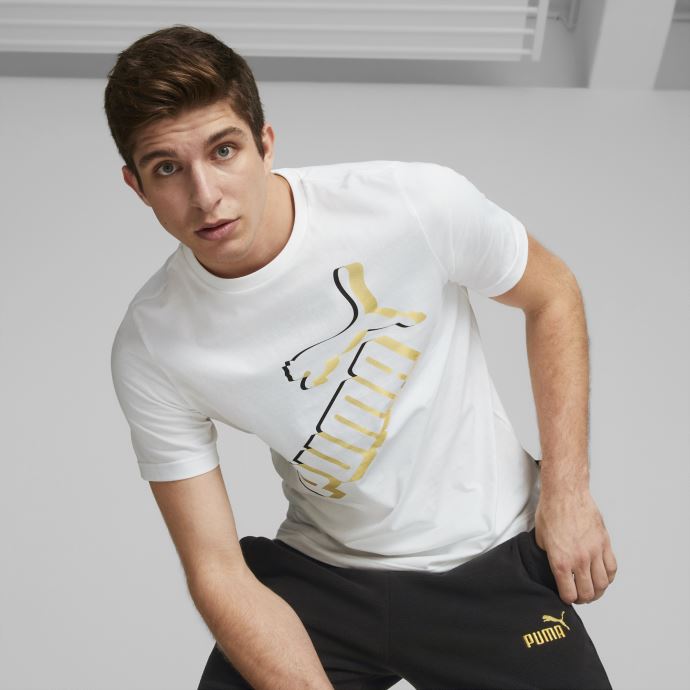 T-shirt à Gros Logo Essentials+ Pour Hommes Puma Canada Blanc
