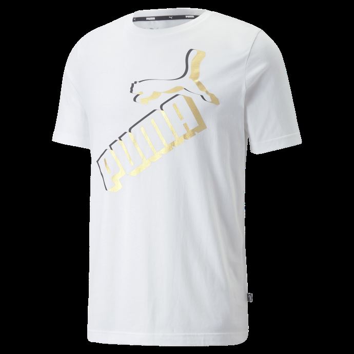 T-shirt à Gros Logo Essentials+ Pour Hommes Puma Canada Blanc
