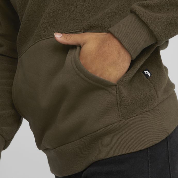 Sweat à Capuche En Molleton Polaire Puma Canada Essentials Vert Olive Pour Hommes