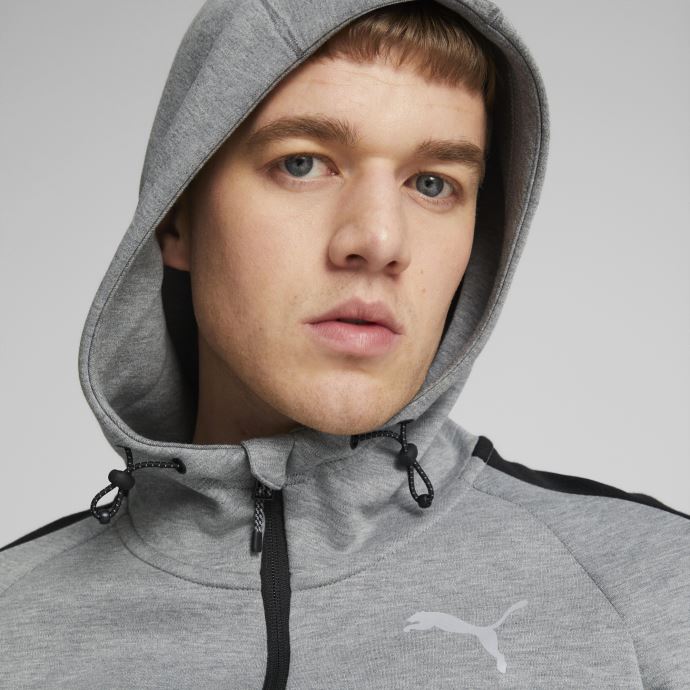 Sweat à Capuche Zippé Evostripe Gris Moyen Hommes Puma Canada