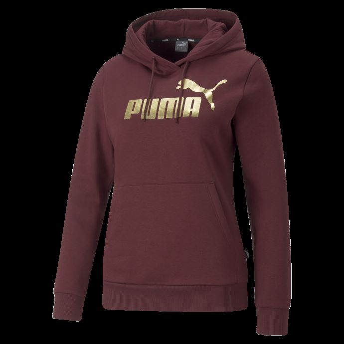 Sweat à Capuche Essentials+ Logo Métallisé Femme Aubergine Puma Canada

