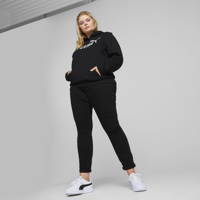Sweat à Capuche Avec Logo Métallisé Puma Canada Essentials+ Noir-argent Métallisé Femme