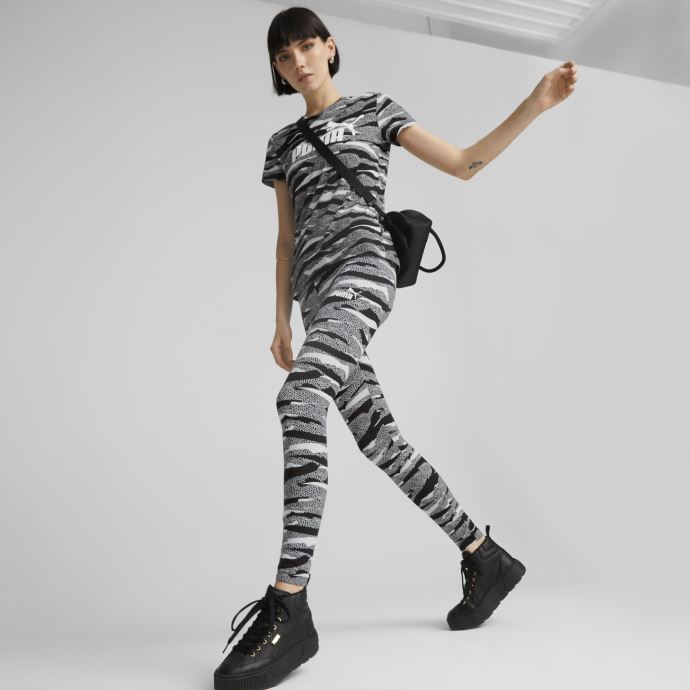 Puma Canada T-shirt Essentials+ Noir Imprimé Animal Pour Femme
