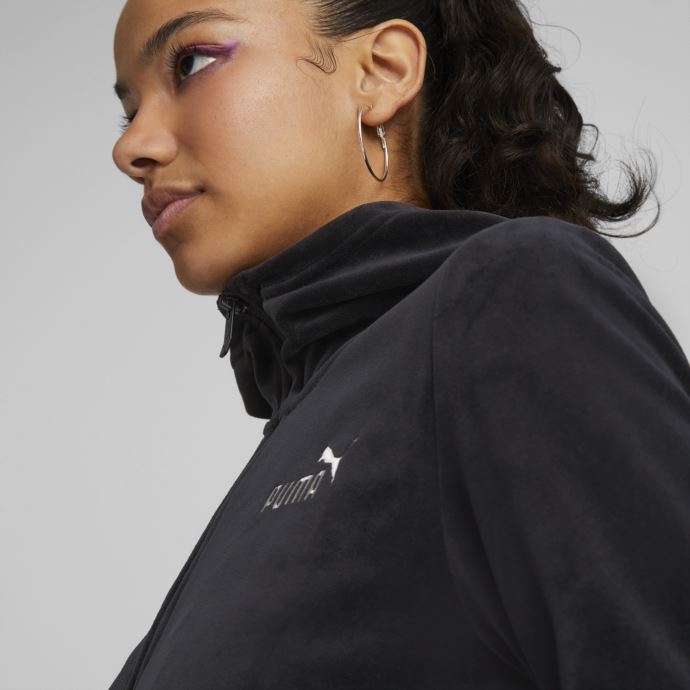 Sweat à Capuche Zippé Essentials+ En Velours Femme Noir Puma Canada
