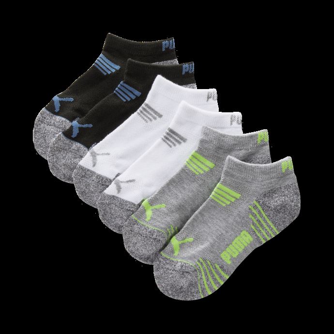 Chaussettes Basses En Tissu éponge Pour Garçons [paquet De 6] Puma Canada Gris-vert