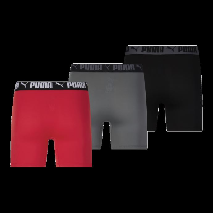 Boxer Athlétique Puma Canada Rouge-noir Pour Homme [lot De 3]