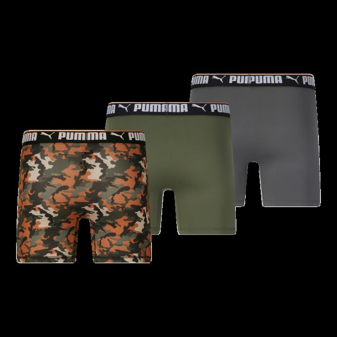 Boxer Puma Canada Pour Homme [lot De 3] Noir-orange