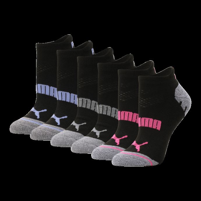 Puma Canada Socquettes Femme Noir-rose Demi-éponge [3 Packs]