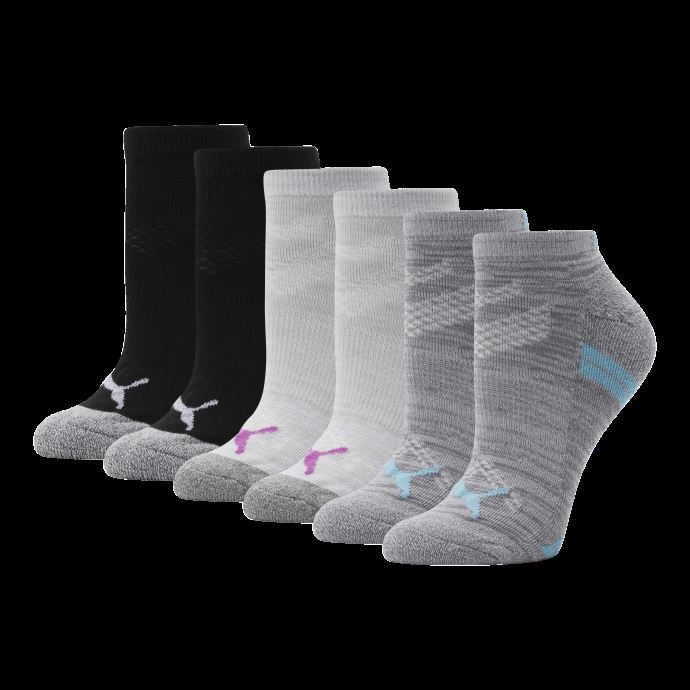 Chaussettes Basses Mi-éponge Puma Canada Gris-violet Pour Femme [lot De 6]