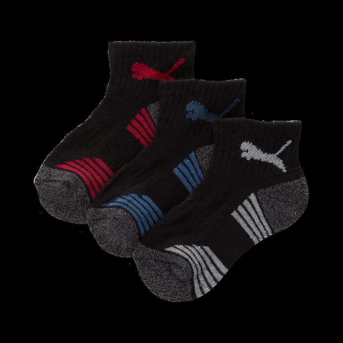 Chaussettes Mi-mollet En Tissu éponge Puma Canada Noir-rouge Pour Enfants [paquet De 6]