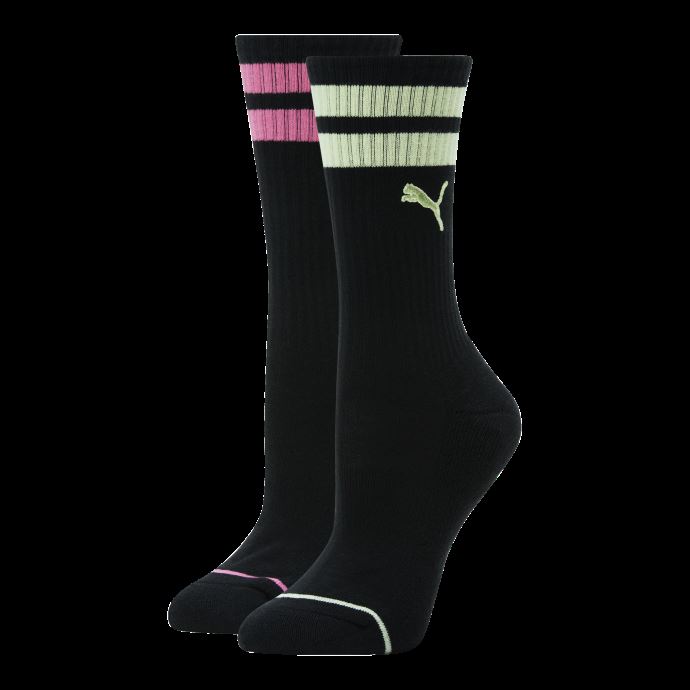 Chaussettes Mi-mollet Puma Canada Noir-vert Pour Femme [lot De 2]