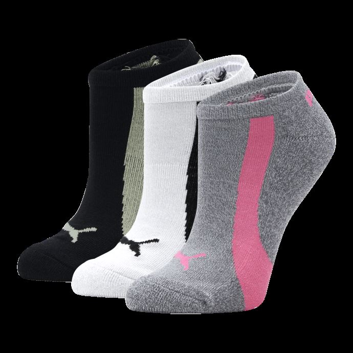 Puma Canada Chaussettes Invisibles Pour Femmes [lot De 3] Noir-vert