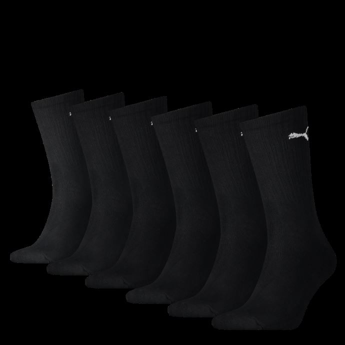 Puma Canada Unisexe Sport Crew Chaussettes 6 Pack Noir