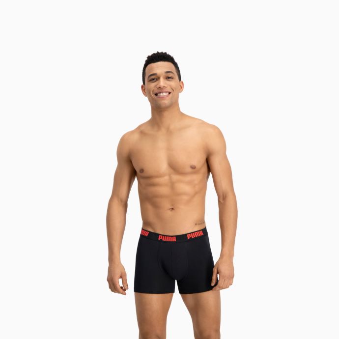 Lot De 2 Boxers Homme Puma Canada Basic Rouge-noir