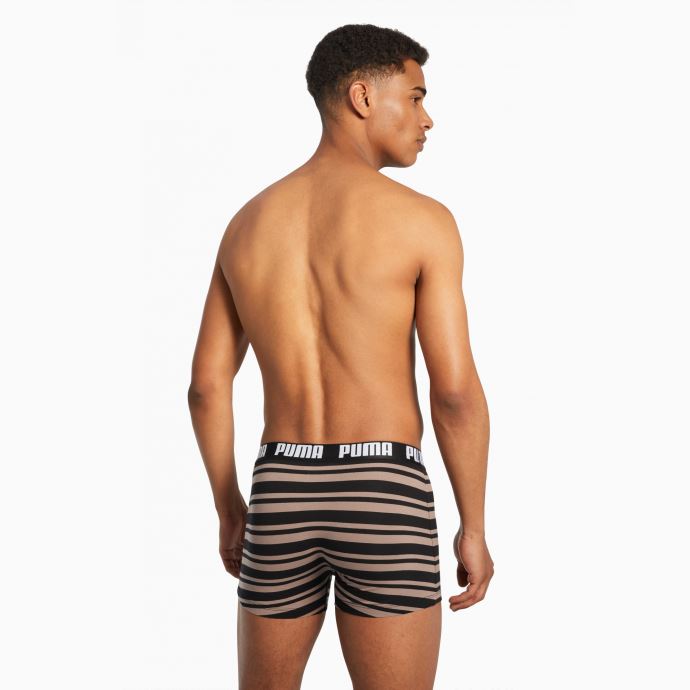 Lot De 2 Boxers Puma Canada Heritage Stripe Marron Pour Homme