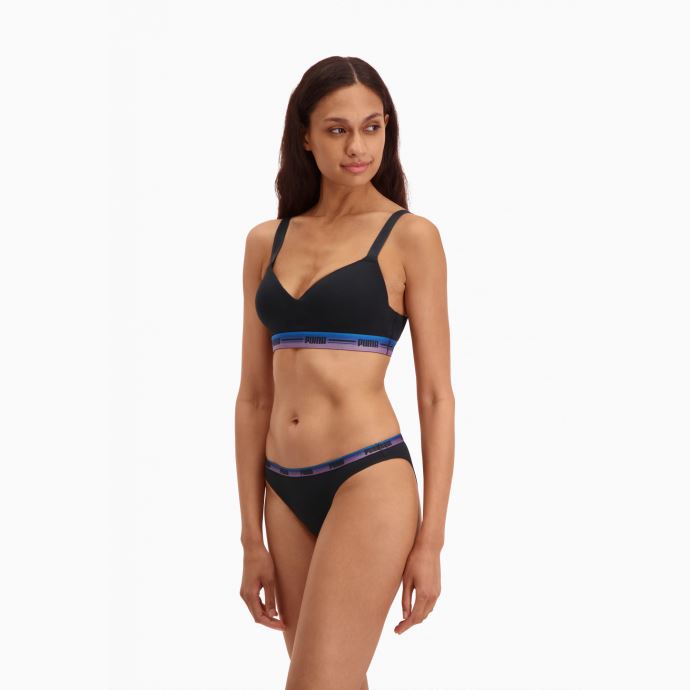 Puma Canada Sous-vêtements Bikini Pour Femme Lot De 2 Noir-diverses Couleurs De Logo