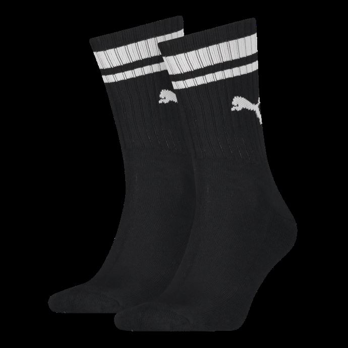 Puma Canada Unisexe Crew Heritage Stripe Noir Lot De 2 Chaussettes