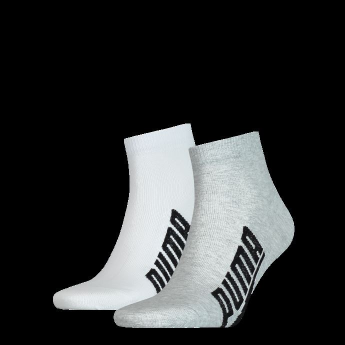 Puma Canada Unisexe Bwt Lifestyle Quarter Chaussettes 2 Pack Blanc-gris-noir