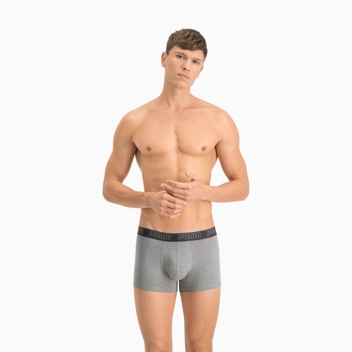 Lot De 2 Boxers Homme Puma Canada Basic Gris Foncé Chiné-noir
