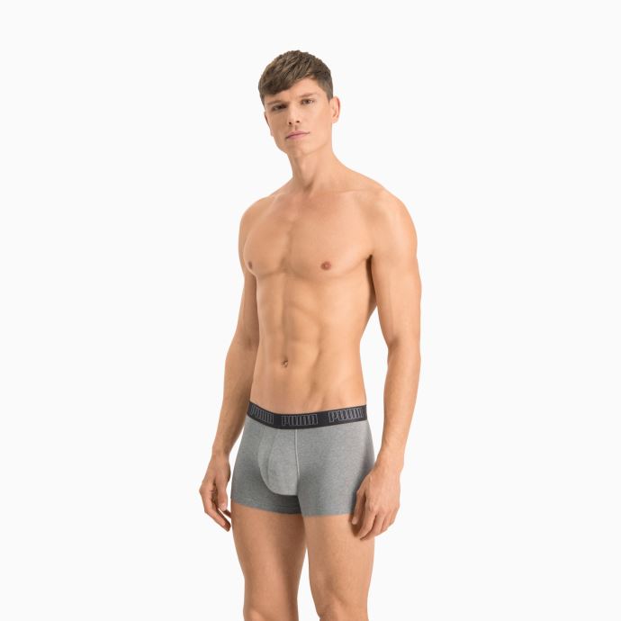 Lot De 2 Boxers Homme Puma Canada Basic Gris Foncé Chiné-noir
