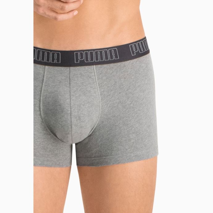 Lot De 2 Boxers Homme Puma Canada Basic Gris Foncé Chiné-noir
