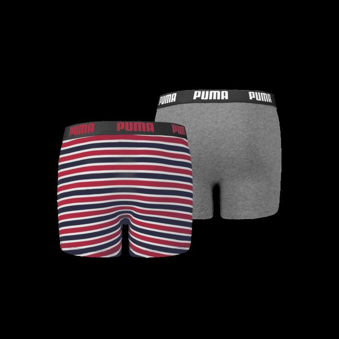 Puma Canada Boxer Basique à Rayures Imprimées Pour Garçons, Lot De 2, Ruban Rouge