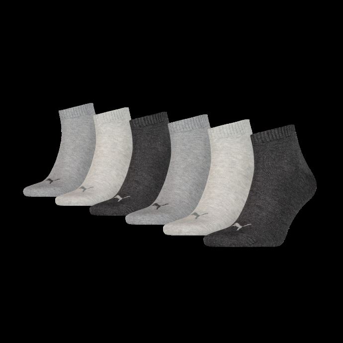 Puma Canada Unisexe Quarter Chaussettes 6 Pack Gris Combo
